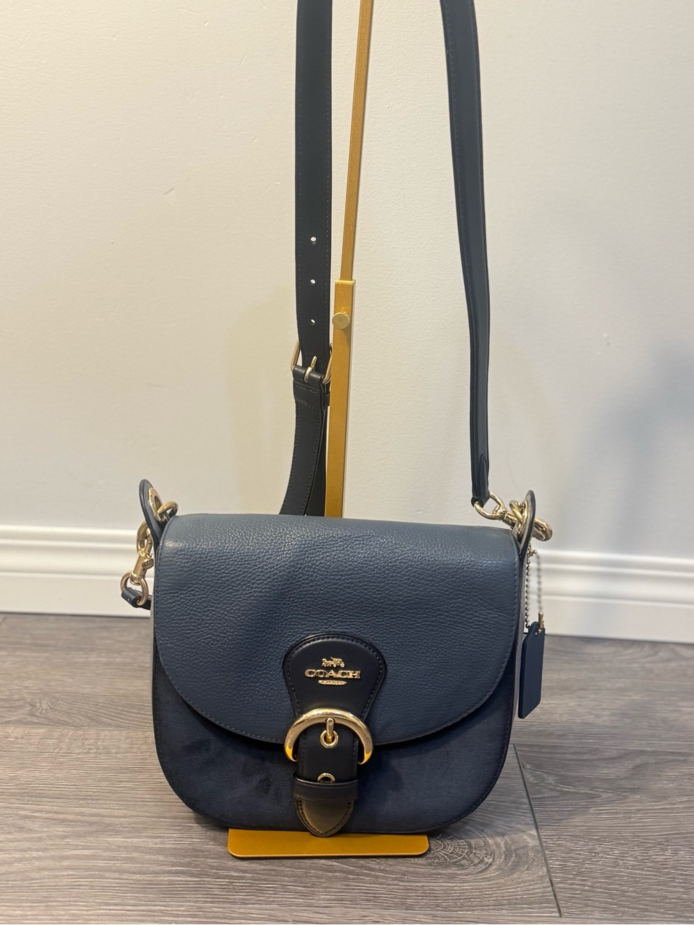 Coach Saddle cross body bag  in Navy